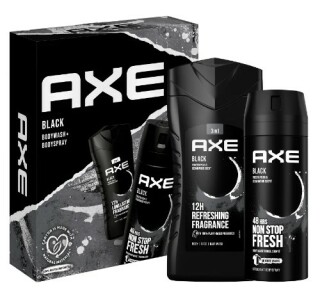 Axe Black pánská kosmetická sada - obsahuje Axe deodorant Black 150 ml, Axe sprchový gel Black 250 ml
