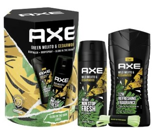 Axe Green Mojito & Cedarwood pánský kosmetický set ( deodorant 150 ml + sperchový gel 250 ml + tkaničky )