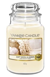 Yankee Candle Classic Soft Wool & Amber vonná svíčka 623 g