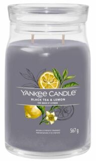 Yankee Candle Signature Black Tea & Lemon vonná svíčka se 2 knoty 567 g