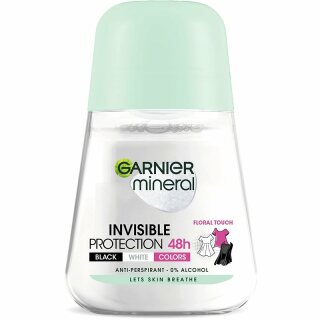 Garnier Mineral Invisible black & white roll-on minerální antiperspirant pro ženy 50 ml