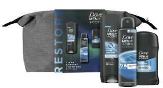 Dove Men+ Care Clean Comfort Men Gift set ( Shower gel 250 ml+ antiperspirant 50 ml+ antiperspirant spray 150 ml+ cosmetics bag)