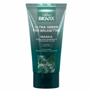 Biovax Glamour Ultra Green maska na vlasy pro brunetky 150 ml