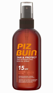 Piz Buin Tan & Protect SPF15 Sun Oil Spray Opalovací olej urychlující opálení 150 ml
