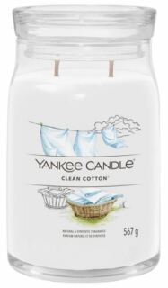 Yankee Candle Signature Clean Cotton vonná svíčka se 2 knoty 567 g