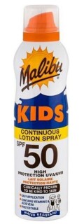 Malibu Kids Continuous Lotion Spray SPF50 opalovací mléko pro děti 175 ml
