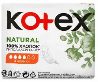 Kotex Natural Normal menstruační vložky 8 ks