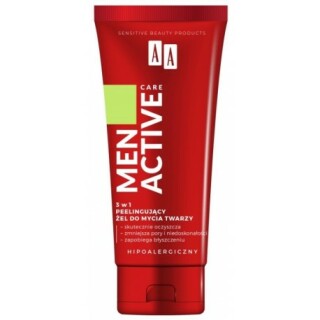 AA Men Active Care 3 v1 peelingový mycí gel na obličej 150 ml