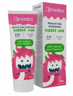 Nordics Bubble Gum Dětská přírodní zubní pasta 50 ml