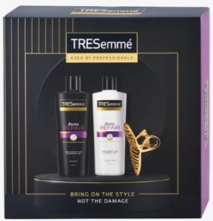TRESemmé Bright On The Style dámský kosmetický set ( šampon 400 ml + kondicioner 400 ml + spona do vlasů )