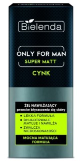 Bielenda Only For Men Super Mat pánský hydratační gel na obličej proti lesku pleti  50 ml