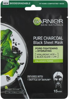 Garnier Skin Naturals Pure Charcoal Algae textilní pleťová maska na rozšířené póry 1 ks