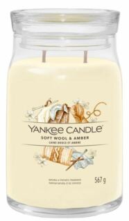 Yankee Candle Signature Soft Wool & Amber vonná svíčka se 2 knoty 567 g
