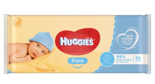 Huggies Pure dětské vlhčenené ubrousky 56 ks
