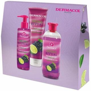 Dermacol Aroma Ritual Grape- Lime dárková sada (sprchový gel 250 ml, pěna do koupele 500 ml, tekuté mýdlo 250 ml)
