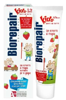 Biorepair Kids Strawberry Zubní pasta pro děti 0-6 let 50 ml