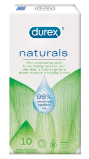 Durex Naturals Thin Condoms With Lube Designed For Her kondomy