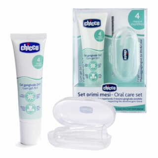 Chicco SET_Sada pro ústní hygienu gel na prořezávání zubů 30 ml + zubní kartáček