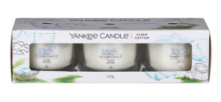Yankee Candle sada votivních svíček Clean Cotton 3x 37 g
