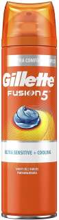 Gillette Fusion 5 Ultra Sensitive + Cooling gel na holení 200 ml