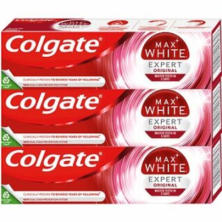 Colgate Max White Expert Original bělící zubní pasta 3 x 75 ml
