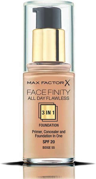 Max Factor Facefinity All day Flawless 3 in 1 Foundation Beige 55 makeup 30 ml