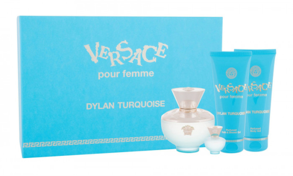 Versace pour Femme Dylan Turquoise Women SET I. Eau de Toilette 100 ml + shower gel 100 ml + body gel 100 ml + mini Eau de Toilette 5 ml