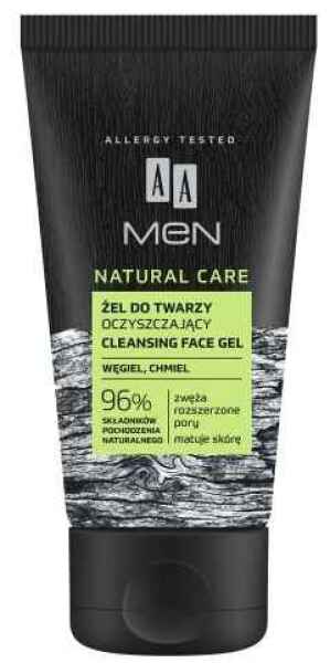 AA Men Natural Care Čisticí gel na obličej Uhlí a chmel 150 ml