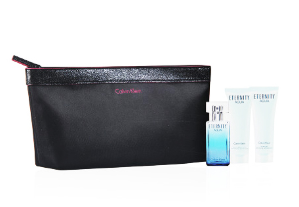 Calvin Klein Eternity Aqua for Her SET I. Eau de Parfum 15 ml + body lotion 30 ml + shower gel 30 ml + cosmetic bag