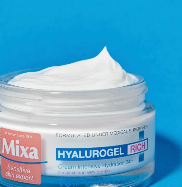 Mixa Hyalurogel Rich hydratační krém na suchou citlivou pleť 50 ml