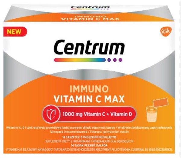 Centrum Immuno Vitamin C Max doplněk stravy s vitamíny a minerály 14 sáčků