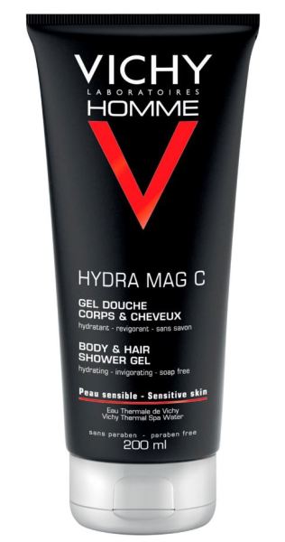 Vichy Homme Hydra Mag C sprchový gel na tělo a vlasy pro muže 200 ml