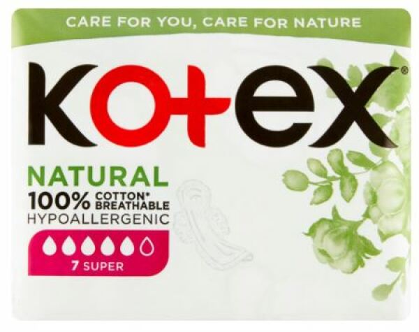 Kotex Natural Super menstruační vložky 7 ks