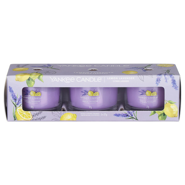 Yankee Candle Lemon Lavender sada votivních svíček Lemon Lavender 3 x 37 g