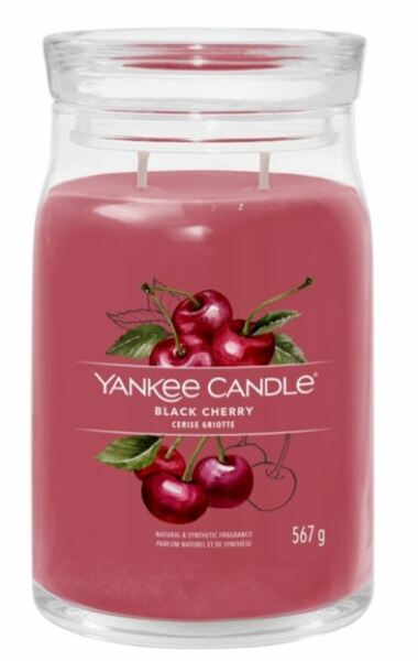 Yankee Candle Signature Black Cherry vonná svíčka se 2 knoty 567 g