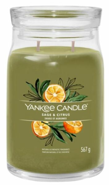 Yankee Candle Signature Sage & Citrus vonná svíčka se 2 knoty 567 g